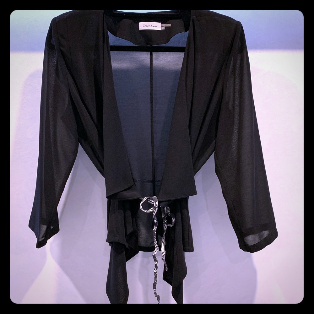 Calvin Klein size medium sheer black cascade cover